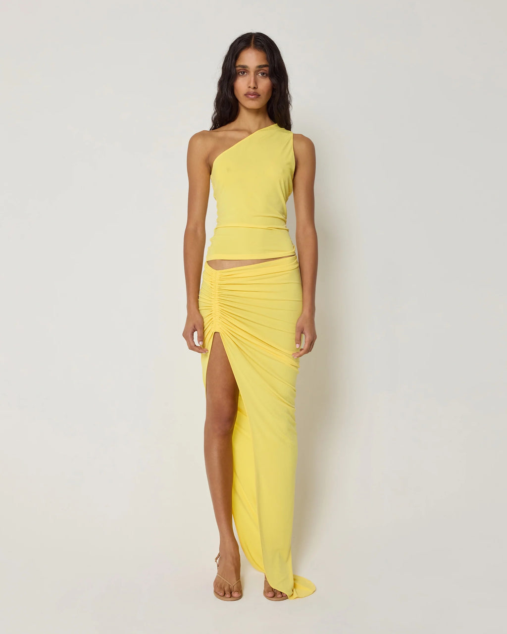 One Shoulder Cutout Tank | Golden